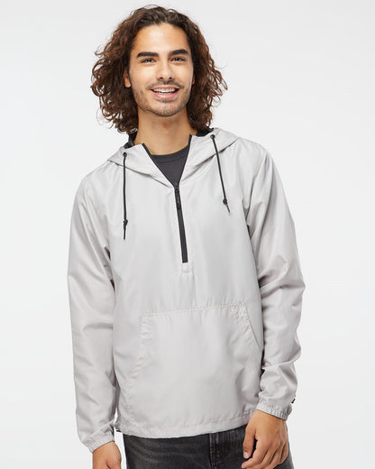Independent Trading Co. Unisex Lightweight Quarter-Zip Windbreaker Pullover Jacket EXP54LWP Independent Trading Co. Unisex Lightweight Quarter-Zip Windbreaker Pullover Jacket EXP54LWP