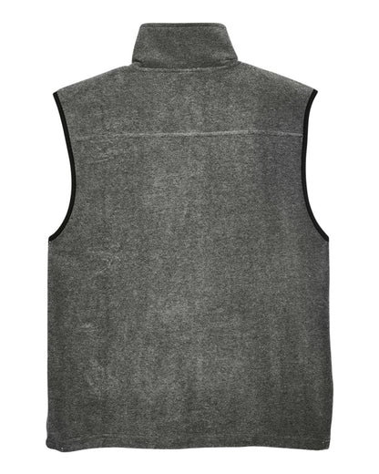 Harriton Unisex Fleece Full-Zip Vest M985 #color_Charcoal
