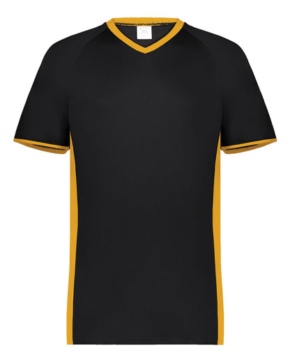 Augusta Sportswear Cutter V-Neck Jersey 6907 #color_Black/ Gold