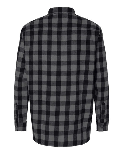 Boxercraft Men's Flannel Button Down Shirt BU7401 #color_Charcoal/ Black Buffalo