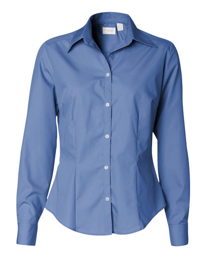 Van Heusen Women's Silky Poplin Shirt 13V0114 #color_Periwinkle