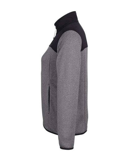 CORE365 Women's Venture Heathered Stripe Hybrid Jacket CE74W #color_Black/ White