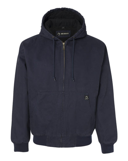 DRI DUCK Men's Cheyenne Boulder Cloth™ Hooded Jacket with Tricot Quilt Lining 5020 #color_Navy