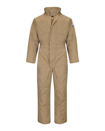Bulwark Men's Premium Insulated Coverall - EXCEL FR® ComforTouch CLC8 #color_Khaki
