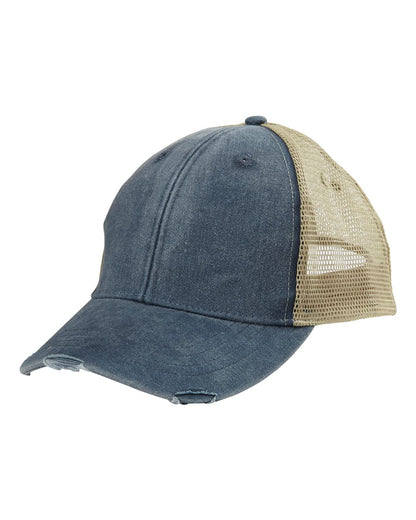 Adams Headwear Ollie Distressed Cap OL102 #color_Navy/ Tan