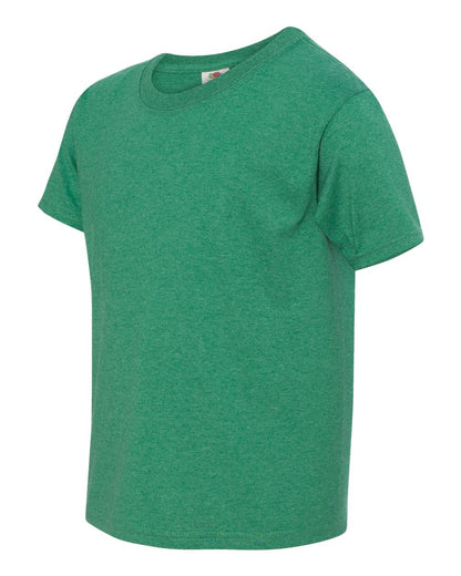 Fruit of the Loom HD Cotton Youth Short Sleeve T-Shirt 3930BR #color_Retro Heather Green