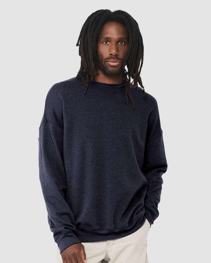 BELLA + CANVAS Sponge Fleece Drop Shoulder Crewneck Sweatshirt 3945 #colormdl_Heather Navy