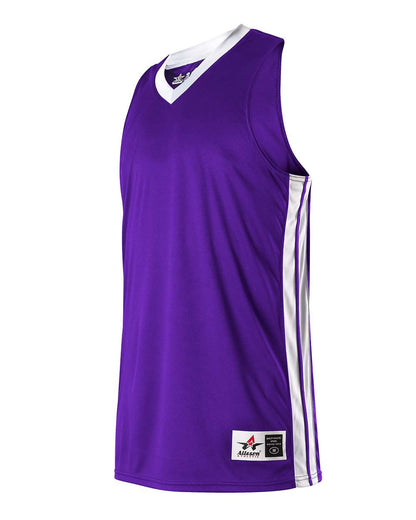 Alleson Athletic Women's Single Ply Basketball Jersey 538JW #color_Purple/ White