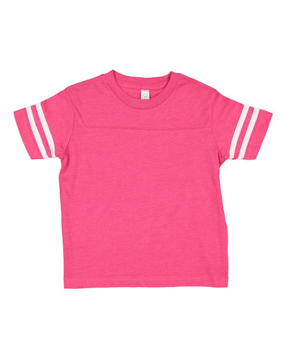 Rabbit Skins Toddler Football Fine Jersey Tee 3037 #color_Vintage Hot Pink/ White