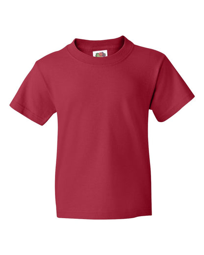 Fruit of the Loom HD Cotton Youth Short Sleeve T-Shirt 3930BR #color_True Red