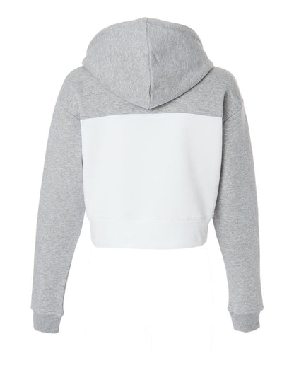 Boxercraft Women's Cropped Fleece Hooded Sweatshirt BW5404 #color_White/ Oxford Heather