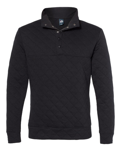 J. America Men's Quilted Half-Snap Pullover 8890 #color_Black