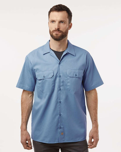 Dickies Short Sleeve Work Shirt - Tall Sizes 2574T #colormdl_Gulf Blue