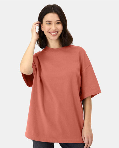 Hanes Unisex Beefy-T® Retro Street T-Shirt 5180R #colormdl_Picante Pink