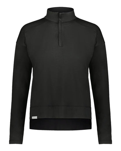 Holloway Women's Eco Revive™ Ventura Soft Knit Quarter-Zip Pullover 223753 #color_Black