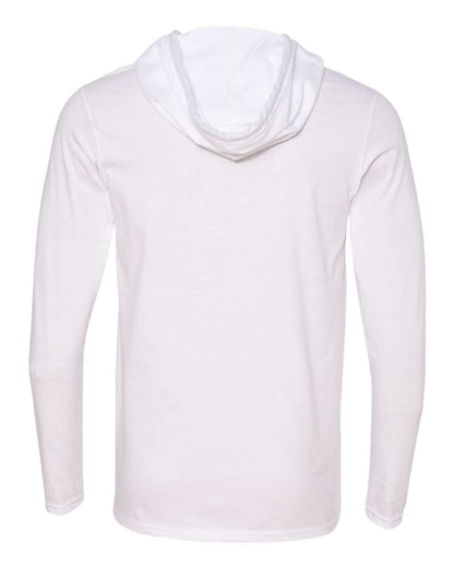 Gildan Unisex Softstyle® Lightweight Hooded Long Sleeve T-Shirt 987 #color_White/ Dark Grey
