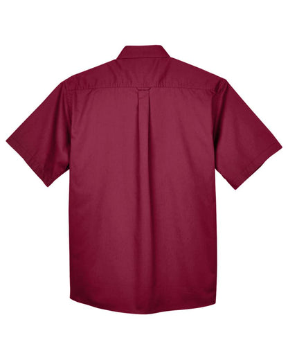 Harriton Men's Easy Blend™ Twill Dress Shirt with Stain-Release M500S #color_Wine