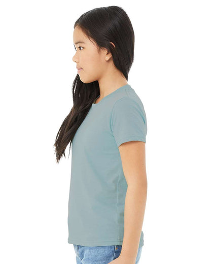 BELLA + CANVAS Youth CVC Jersey Tee 3001YCVC #colormdl_Heather Blue Lagoon