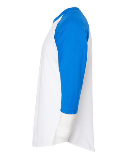 Tultex Fine Jersey Raglan T-Shirt 245 #color_White/ Royal