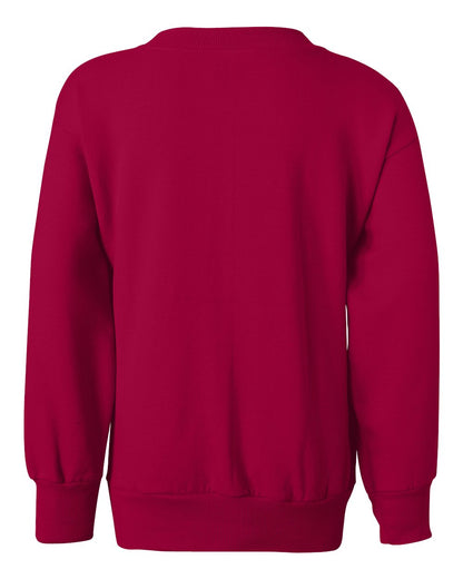 Hanes Youth EcoSmart® Crewneck Sweatshirt P360 #color_Deep Red