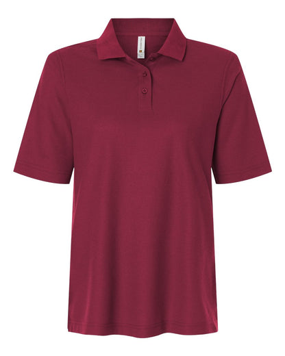 Harriton Women's Maverick CVC Pique Polo M105W #color_Wine