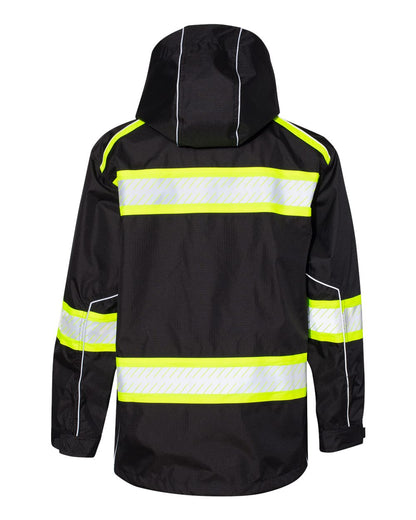 Kishigo Unisex EV Series® Enhanced Visibility Premium Jacket B300-303 #color_Black/ Lime