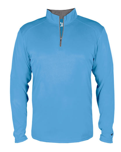 Badger Youth B-Core Quarter-Zip Pullover 2102 #color_Columbia Blue/ Graphite