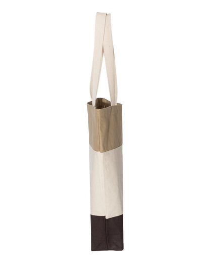 Q-Tees 11L Tri-Color Tote Q125900 #color_Chocolate/ Natural/ Khaki