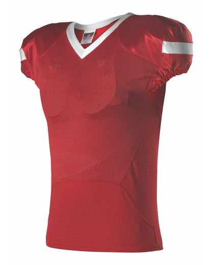 Alleson Athletic Pro Flex Cut Belt Length Football Jersey 754 #color_Red/ White