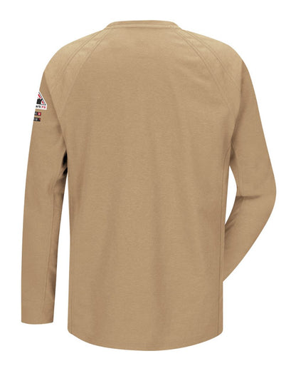 Bulwark Flame Resistant Long Sleeve Shirt - Tall Sizes QT32T #color_Khaki