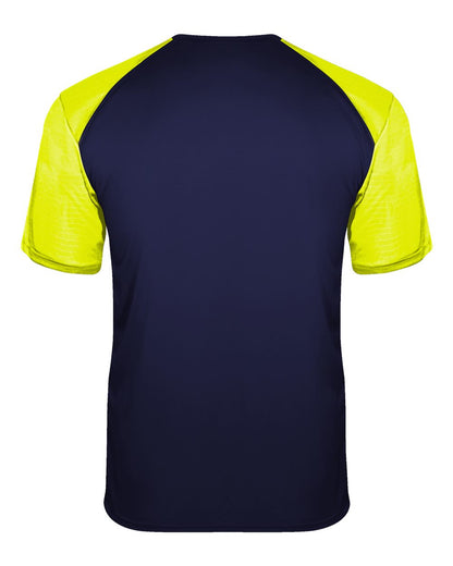 Badger Breakout T-Shirt 4230 #color_Navy/ Safety Yellow