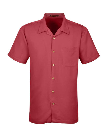 Harriton Men's Bahama Cord Camp Shirt M570 #color_Tile Red