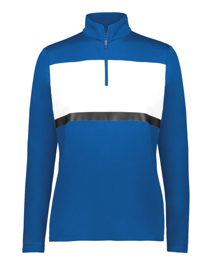 Holloway Women's Prism Bold Quarter-Zip Pullover 222791 #color_Royal/ White