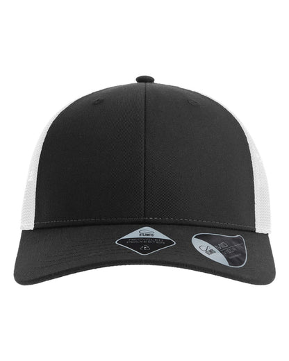 Atlantis Headwear Sustainable Trucker Cap BRYCE #color_Black/ White