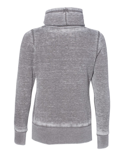 J. America Women’s Zen Fleece Cowl Neck Sweatshirt 8930 #color_Cement