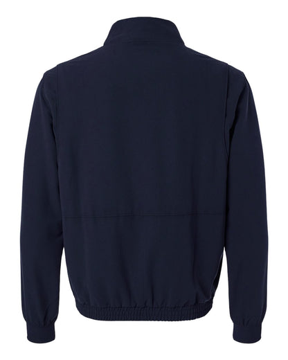 Jaanuu Men's Wolfe Everyday Full-Zip 6-Pocket Scrub Jacket M60001 #color_Midnight Navy