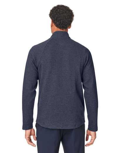 North End Men's Spirit Textured Full-Zip NE727 #colormdl_Classic Navy Heather