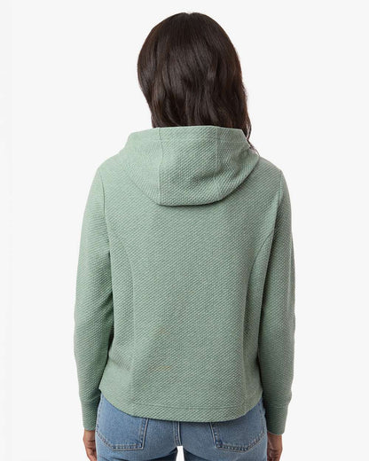 North End Women's Spirit Textured Hooded Pullover NE729W #colormdl_Sage Green Heather