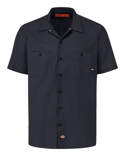 Dickies Men's Tall Industrial Short Sleeve Work Shirt S535T #color_Black
