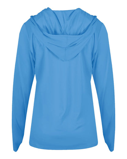 Badger Women's B-Core Long Sleeve Hooded T-Shirt 4165 #color_Columbia Blue