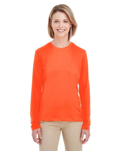 UltraClub Women's Cool & Dry Performance Long Sleeve Top 8622W #colormdl_Bright Orange