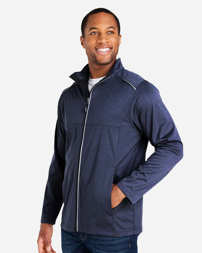 CORE365 Men's Techno Lite Three-Layer Knit Tech-Shell CE708 #colormdl_Classic Navy Heather