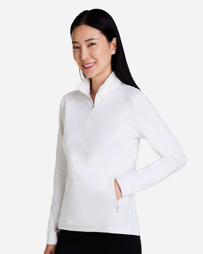 Puma Golf Women's Cloudspun Rockaway Quarter-Zip Pullover 535516 #colormdl_Bright White