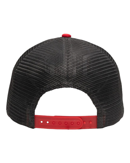 Sportsman Traditional Lo-Pro Mesh Back Trucker Fit Cap SP1450 #color_Heather Grey/ Charcoal/ Red