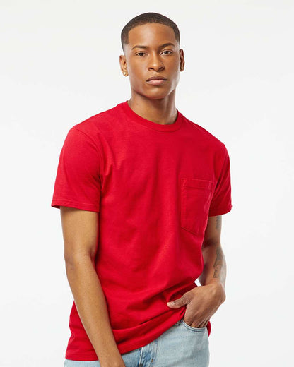 Tultex Heavyweight Jersey Pocket T-Shirt 293 #colormdl_Red