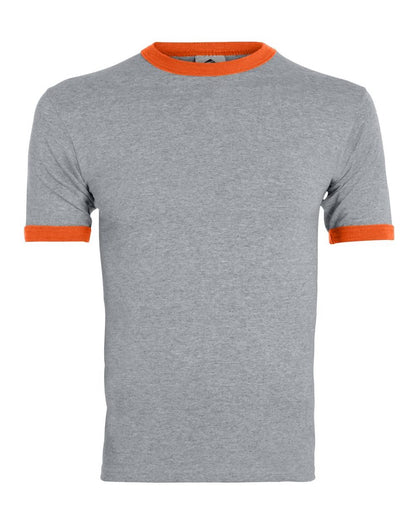 Augusta Sportswear 50/50 Ringer T-Shirt 710 #color_Athletic Heather/ Orange