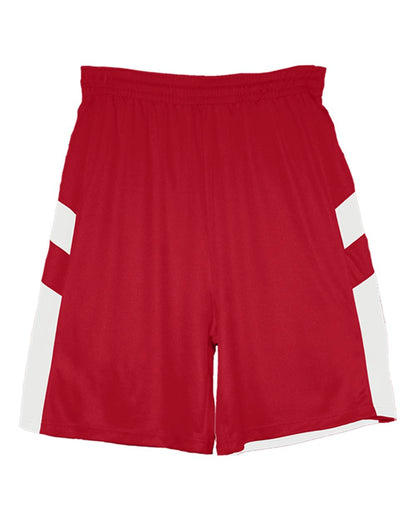 Alleson Athletic Youth B-Pivot Rev. Shorts 2266 #color_Red/ White