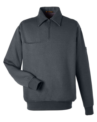 Harriton Unisex ClimaBloc™ Heavyweight Tactical Quarter-Zip Pullover M712 #color_Dark Charcoal