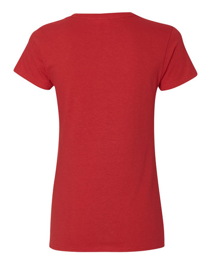 Gildan Women's Heavy Cotton™ V-Neck T-Shirt 5V00L #color_Red