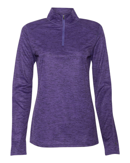 Badger Women’s Tonal Blend Quarter-Zip Pullover 4173 #color_Purple Tonal Blend